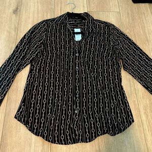 NWT Ann Taylor, gold chain blouse